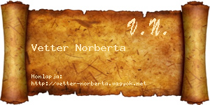 Vetter Norberta névjegykártya